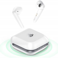 Wireless Earbuds Geek Bluetooth 5.0 Earbuds Deep Bass IPX8 Waterproof Sport Wireless Headphones 48H Playtime with Wireless Charging Case Type-C Dual Mics 