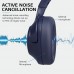 REETEC Hybrid Active Noise-Canceling Headphones Wireless Over Ear Headset Bluetooth V5.0, 30H Playtime Comfortable Fit for Laptop Travel/Work,Blue